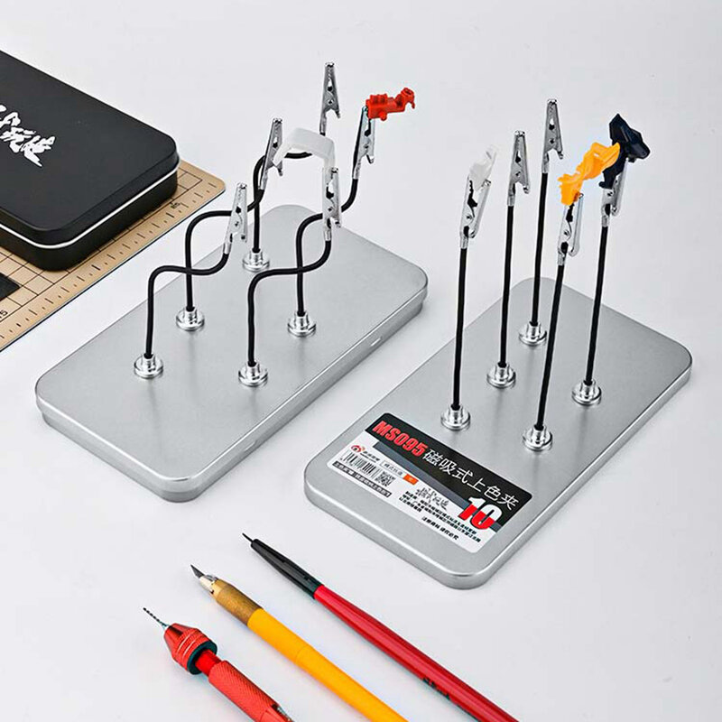 Braçadeiras de pulverização magnética Clip Set, suporte de pintura ajustável, Bendable Jacaré Varas, DIY Hobby Tools, 10 pcs