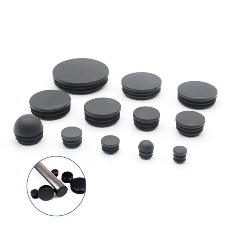PP PE Plastic Tubing End Caps Pipe Plugs Stopper Chock Tube end Covers Desk Chair Glides Fence Post Push Fit Caps Tube Insert