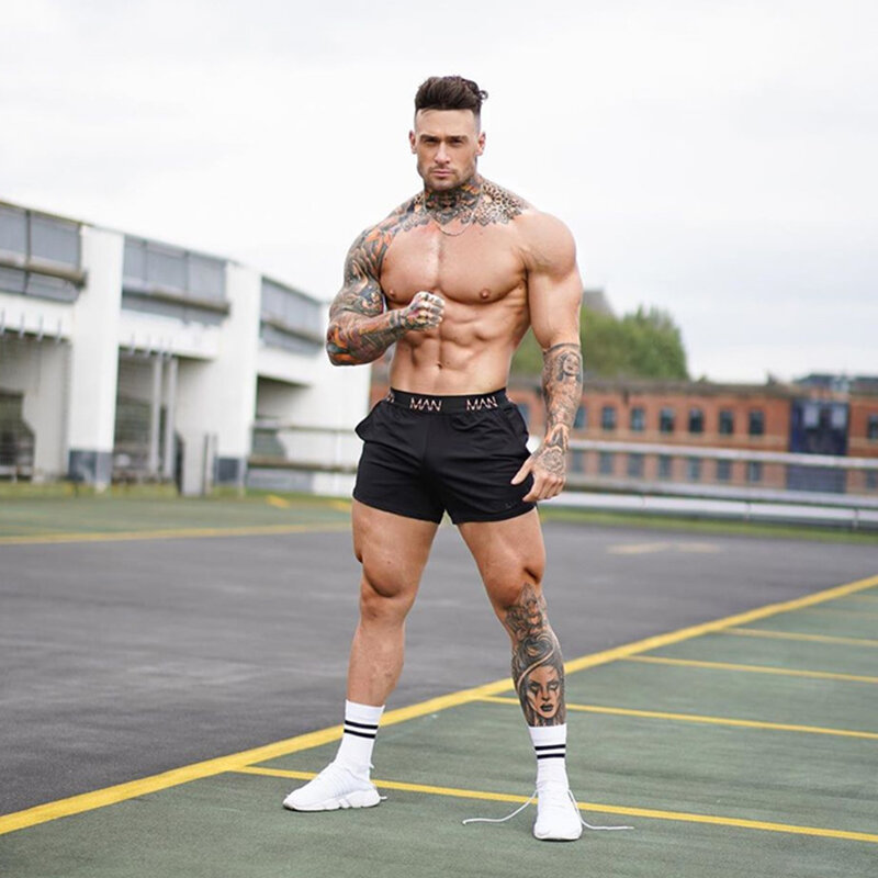 Homens de fitness musculação shorts ginásios treino masculino respirável secagem rápida roupas esportivas jogger nova praia shorts moletom masculino