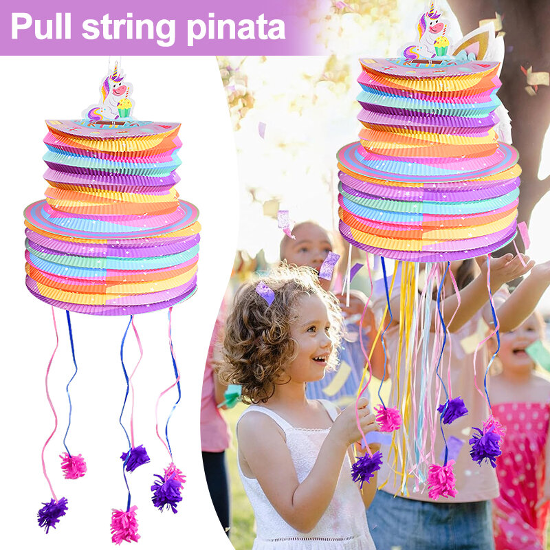 Kids Unicorn Party Pinata Toy Gift Rainbow Horse Girls Happy Birthday Party Decoration forniture coriandoli riempiti sorpresa