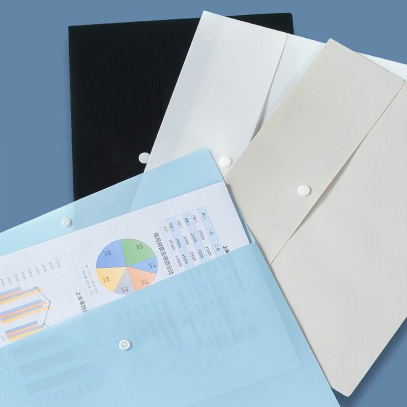 10pcs A4 File Bag Colorful PVC Documents Filing Storage Bag Student Organizer Information Pocket Folders Stationery