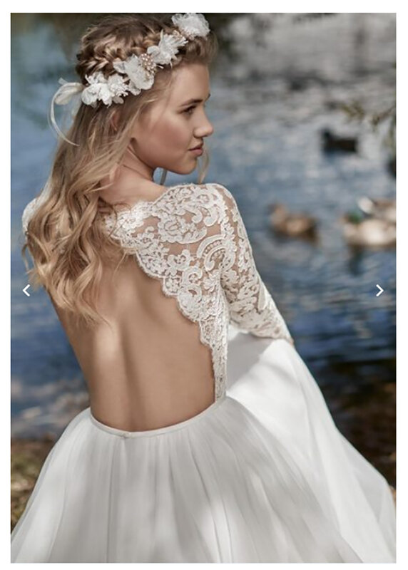 Женское свадебное платье с цветочным принтом, открытой спиной и глубоким круглым вырезом