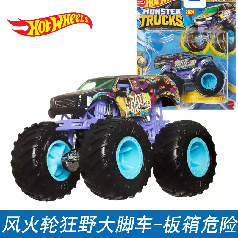 Hot Wheels-camiones monstruo de juguete para niños, vehículo de pie grande fundido a presión, vehículo de demolición salvaje Samson, regalo Mega Wrex, 1/64