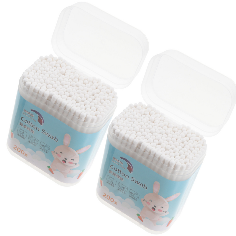 400PCS/2 Boxes Infant Nose Swabs Paper Sticks Cotton Buds Baby Care Buds Swabs Ear Baby Swab Infant Cleaning Sticks