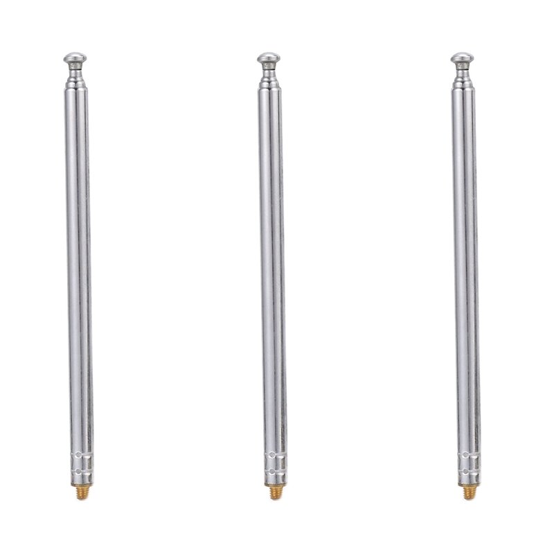 3X RC Model Car 5 Silver 5 Section 3 Mm External Threaded Expansion Antenna