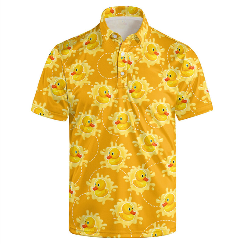 Moda uomo Polo Tshirt New Button Shirt manica corta top Casual Polo 2024 Funny Corn 3D Printed Mens Polo Tshirt top