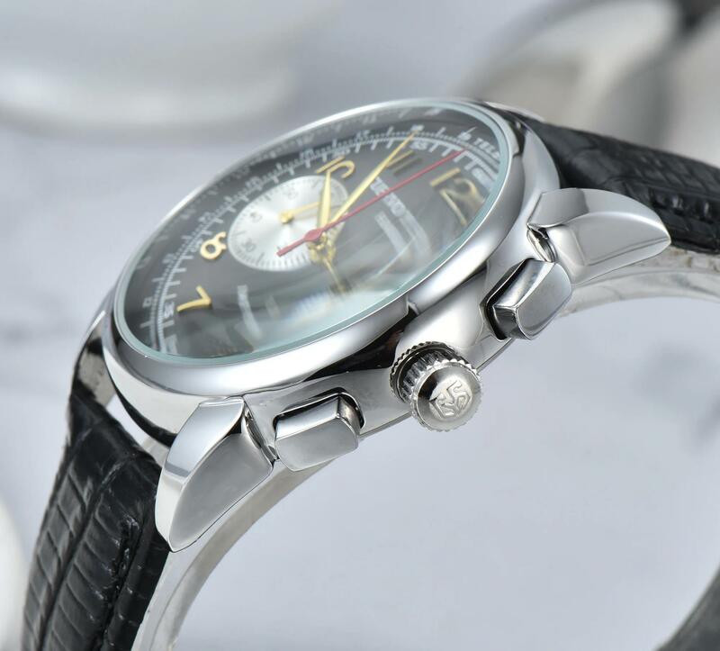 Cys-historiador jam tangan mewah pria, arloji tali kulit gaya klasik Quartz olahraga tahan air