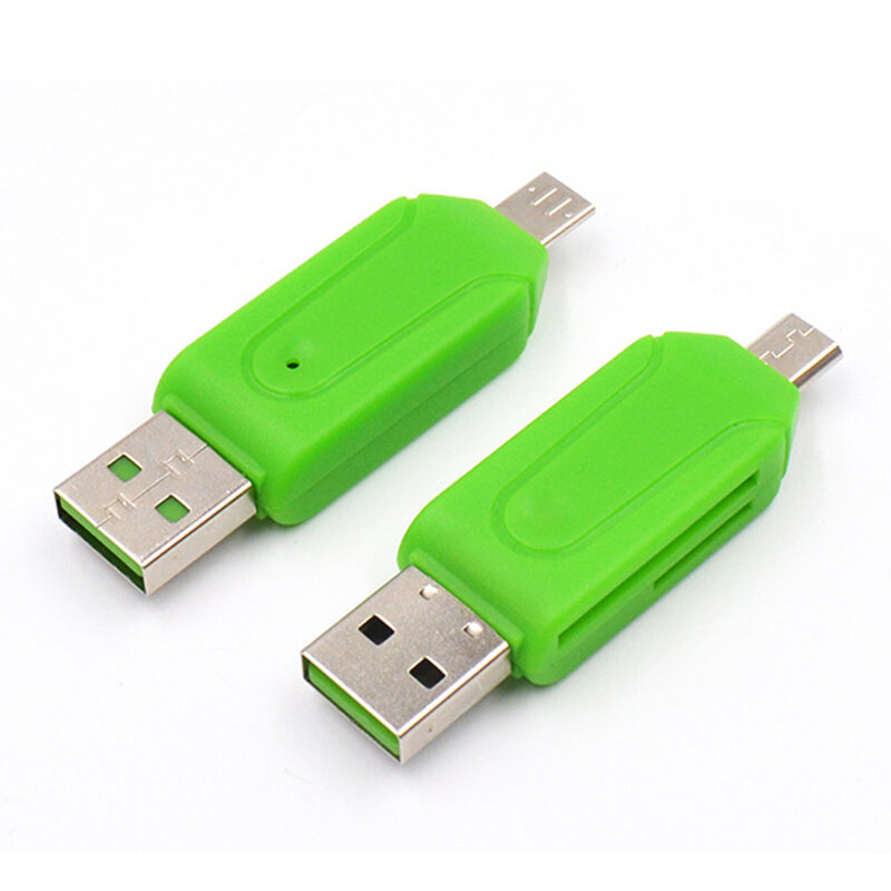 Random Color 2 In 1 USB 2.0 OTG Memory Card Reader Adapter Universal USB TF Card Reader For Phone Computer Laptop