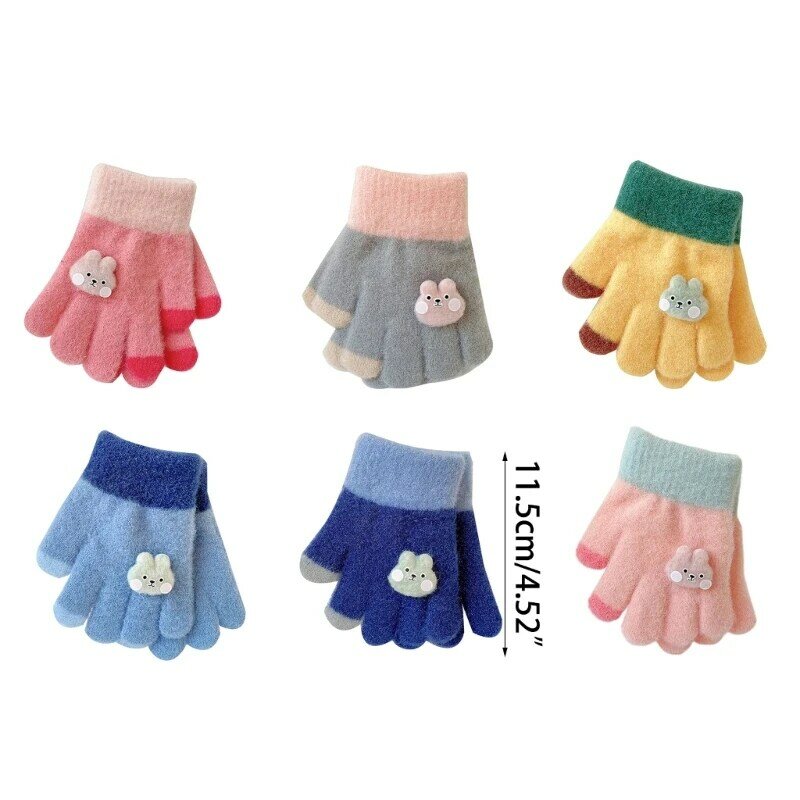 1 par manoplas para niños pequeños, guantes tejidos para bebés, manoplas invierno, guantes cálidos Color grueso para
