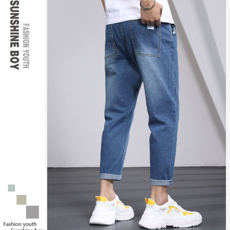 Męskie jeansy męskie spodnie prosta konstrukcja wysokiej jakości przytulne wszystkie mecze studenci codzienne dorywczo koreański moda Ulzzang Ins 3XL