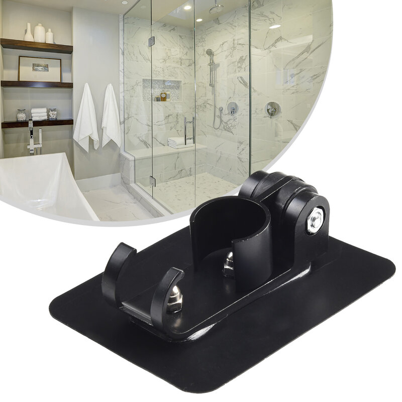 Adjustable Hand Shower Holder Aluminum Punch Free Wall Mounted Shower Head Bathroom Seat Bracket For G1/2-Type Handheld Showers