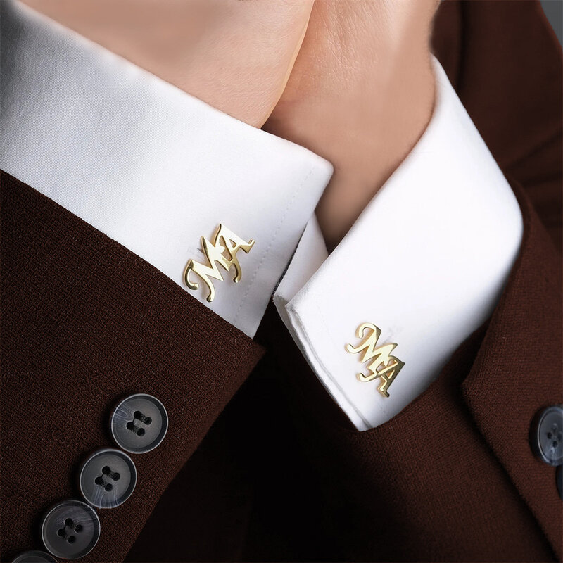 vip link Custom Cufflinks for Mens Logo Letter Stainless Steel Suit Shirt Button