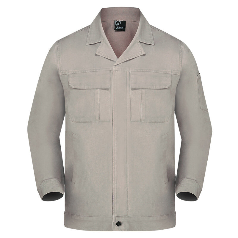 Uniformes de trabalho de algodão puro da roupa de trabalho da cor lisa luvas compridas anti estático workwear do trabalhador da primavera outono para homem