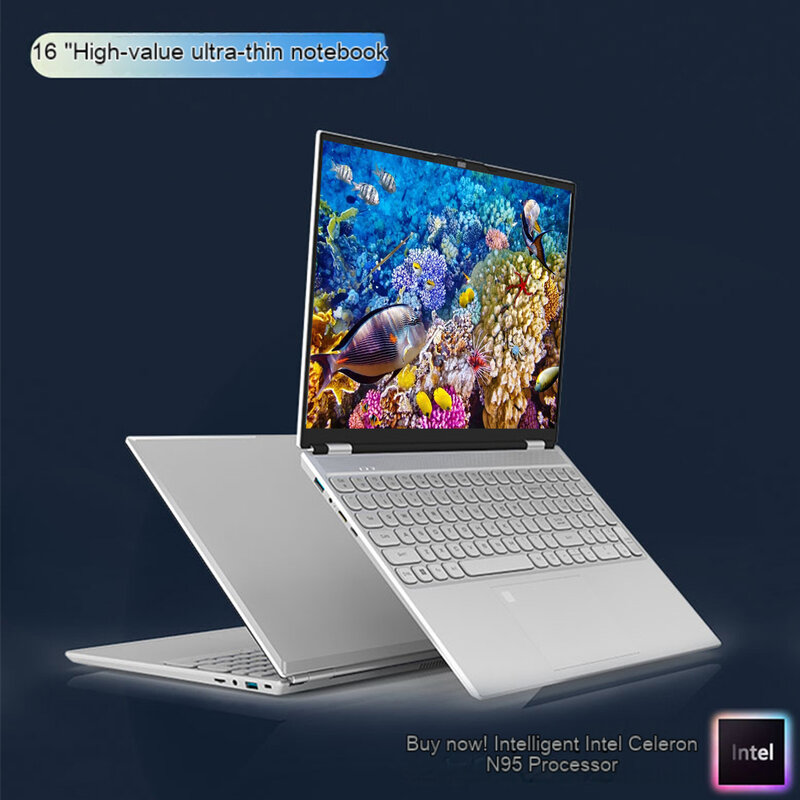 Ноутбук HL160GT, 16 дюймов, IPS экран, 16 ГБ ОЗУ, Intel 11th N5095