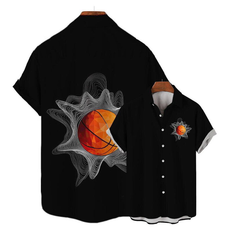 Heren Shirts Voor Heren Grappig Basketbal 3d Print Tops Casual Heren Kleding Zomer Korte Mouwen Tops Tee Losse Oversized Shirt