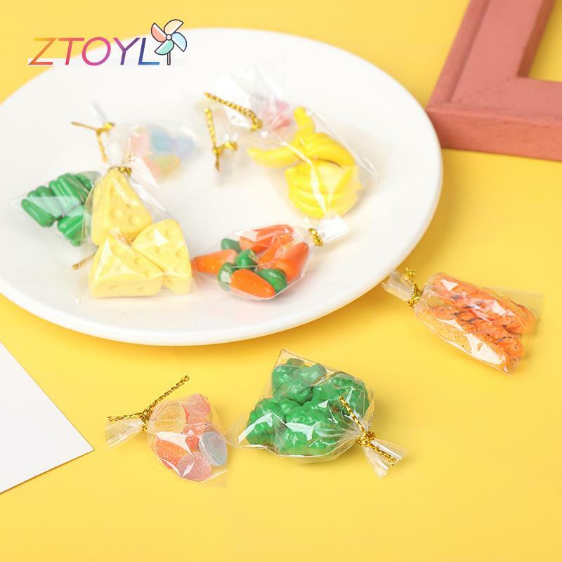 1:12 casa delle bambole in miniatura pane verdura caramelle modello cucina accessori per alimenti per la casa delle bambole Decor giocattoli per bambini regalo