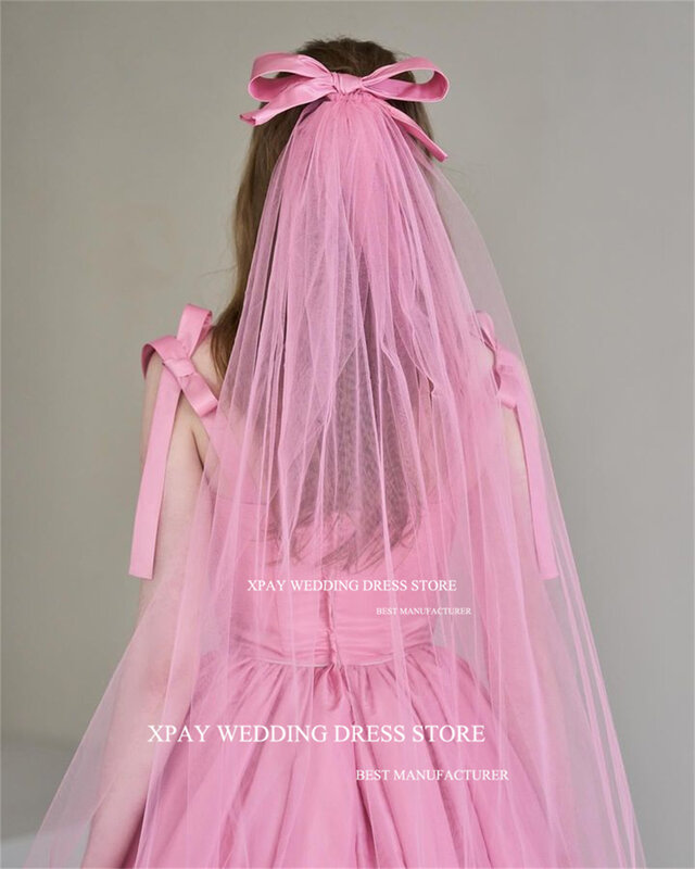 Xpay Elegante Satijnen Korea Avondjurken Vierkante Hals Bruiloft Fotoshoot Prom Gown Brede Riem Verjaardag Speciale Gelegenheid Jurk