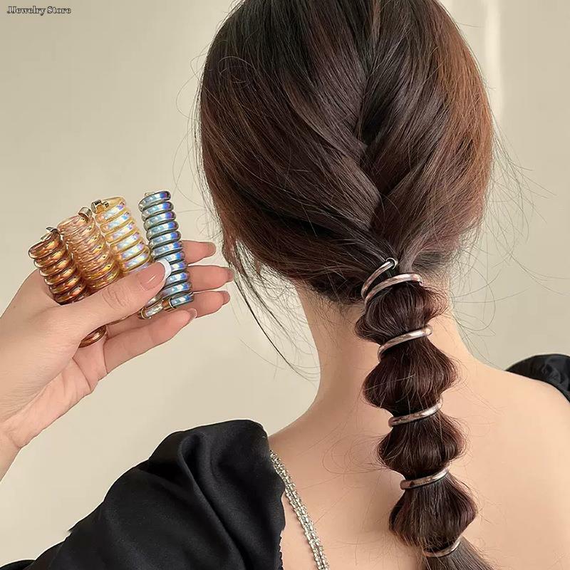Elastic Telephone Line Hair Loop para Mulheres, Ponytail Band, Bubble Braid, Hair Styling Tools, Acessórios de Moda, 1x
