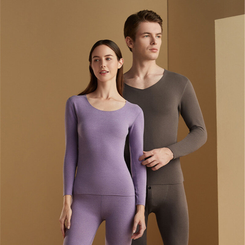 男性と女性のためのシームレスな下着セット,厚い2層の暖かいランジェリー,スリムで厚いベルベットの下着2022