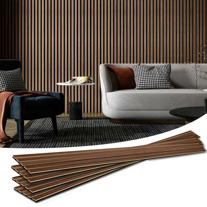 Art3d 4 шт. деревянные акустические панели для стильного декора и шумоподавления, 3D Текстурированные Настенные Панели 94,5x7,9 дюймов, украшение для дома