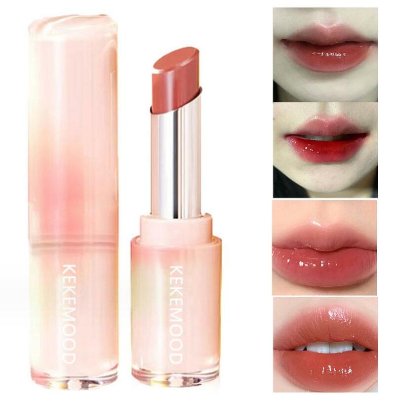 Jelly Lipstick Lip Balm Peach Tea Color Lip Gloss Natural Jelly Lasting Plump Lip Lines Color Moisturizing Lighten Changing L3I5