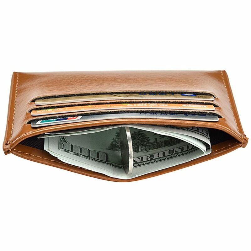 Ultra-thin Short Wallet Fashion Multi-card Pocket PU Leather Money Bag Coin Purses Men