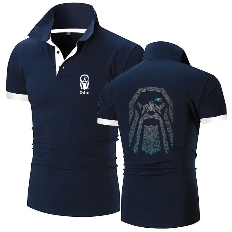 2024 nuovi uomini vichinghi Odin Warrior Legend stampa Polo estiva Casual t-Shirt classica a maniche corte in cotone di alta qualità