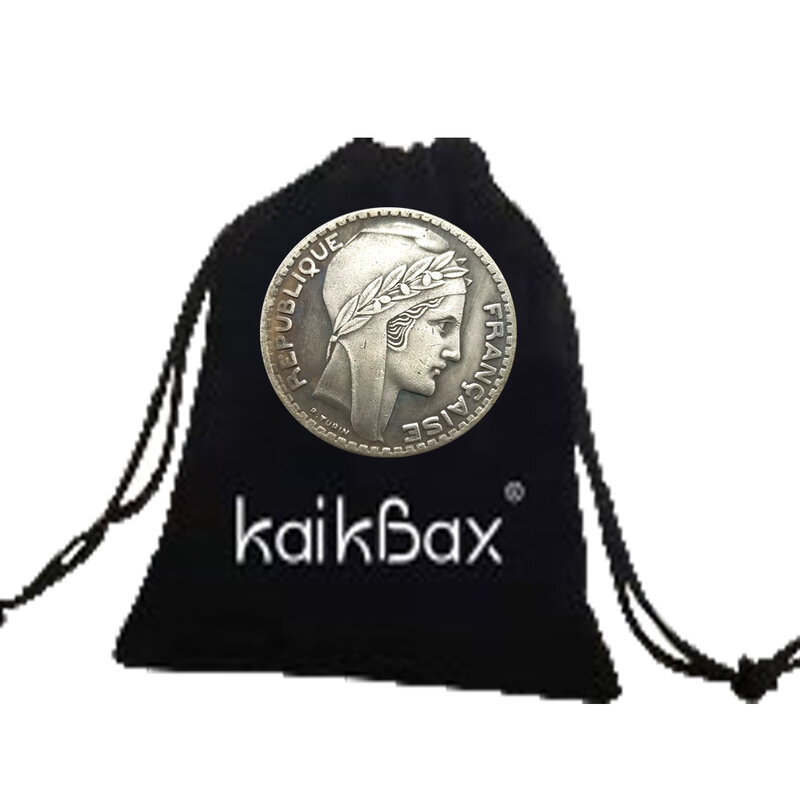 Pièce d'art de couple d'un demi-dollar de la République française, pièce de poche commémorative chanceuse, sac cadeau, décision de boîte de nuit, compromis de luxe, 1932