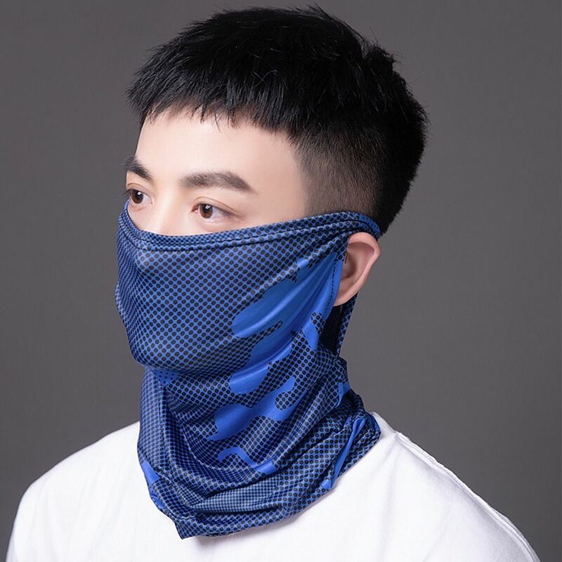 Máscara facial completa para motocicletas, suspensão de orelha, windproof, ciclismo bandana, cachecol de tubo de pescoço, seda gelo bandana