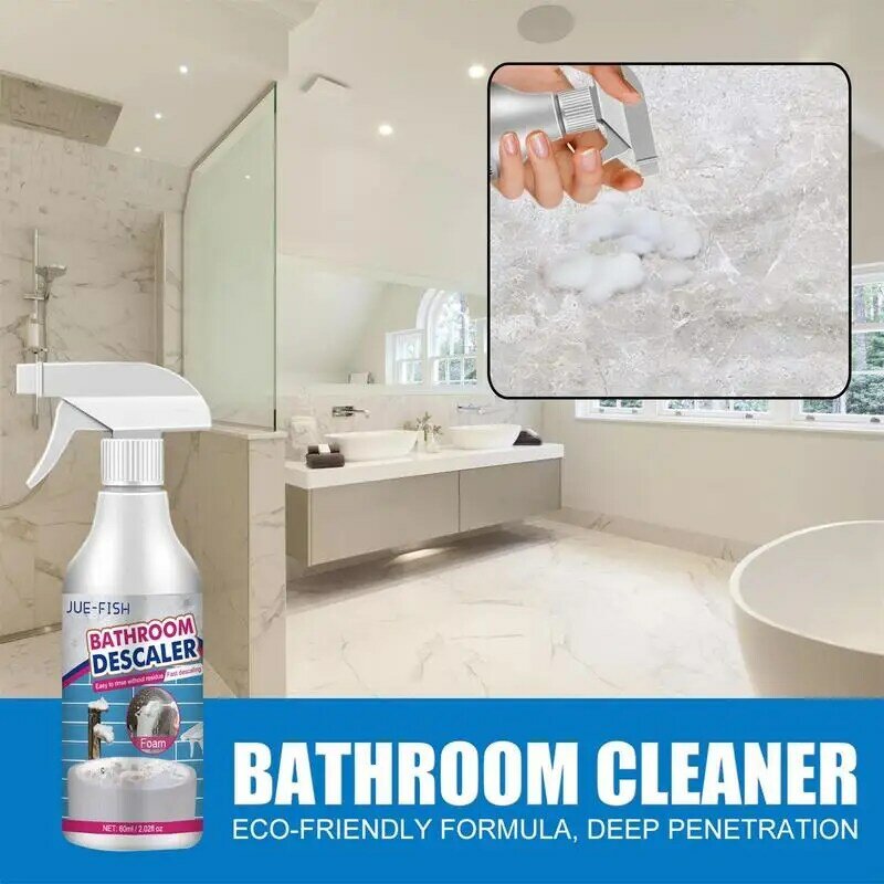 Bathroom Descaler Cleaner 60ml Hard Water Stain Remover Household Cleaning For Use On Toilet Bath Shower Sink Glass Ceramic