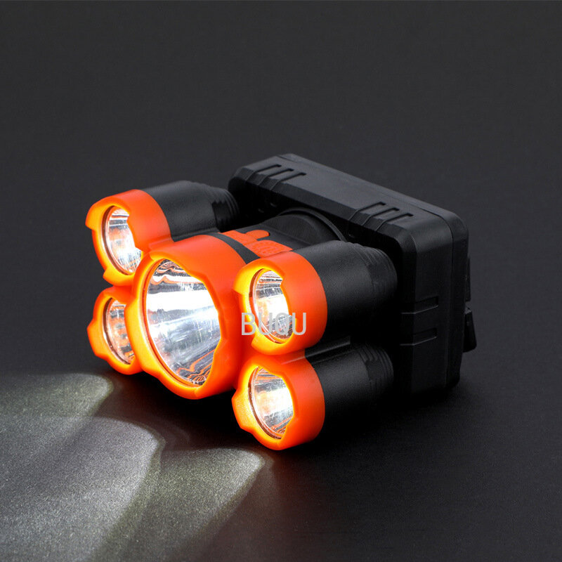 강한 빛 LED 다섯 코어 헤드 램프 다기능 방수 강한 빛 원격 USB 충전 헤드 램프, 야외 낚시 BUQU