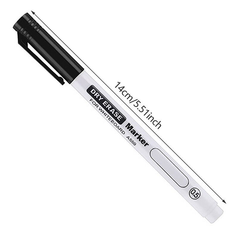 Uitwisbare Whiteboard Pen Extreem Dunne 0.5Mm Droge Wissen Pen Kantoor Onderzoek Waterdicht Marker Pen