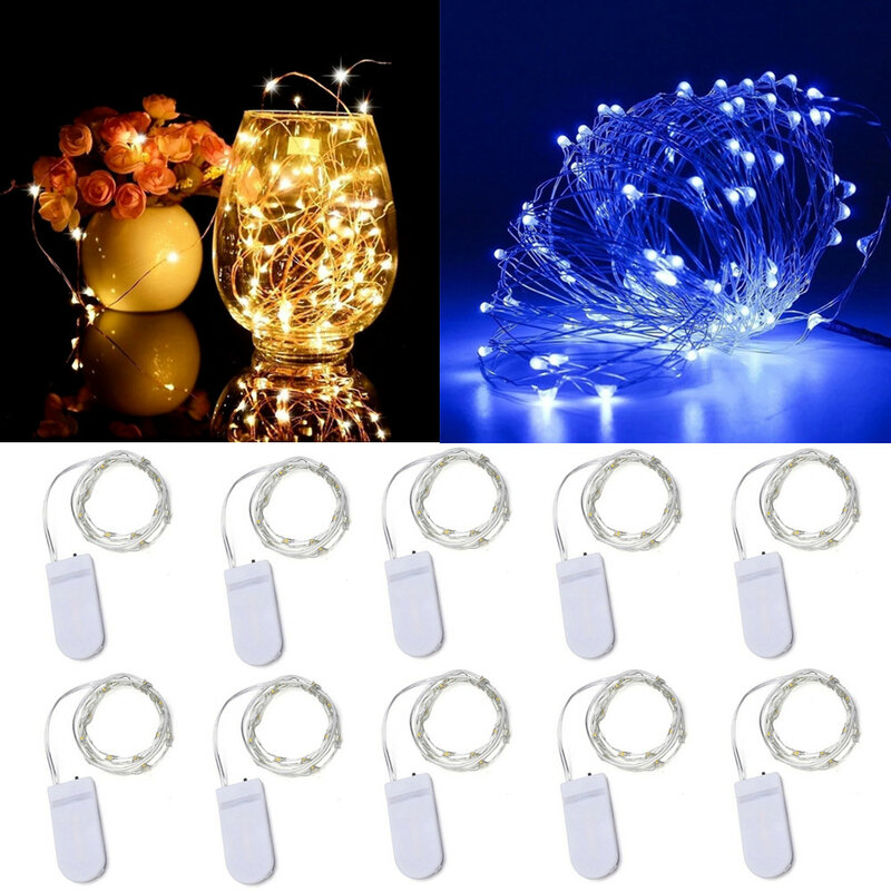 Guirlande lumineuse LED en fil de cuivre, 10 pièces, 6 pièces, féerique, décoration d'arbre de noël, fête de mariage, bricolage, 2022