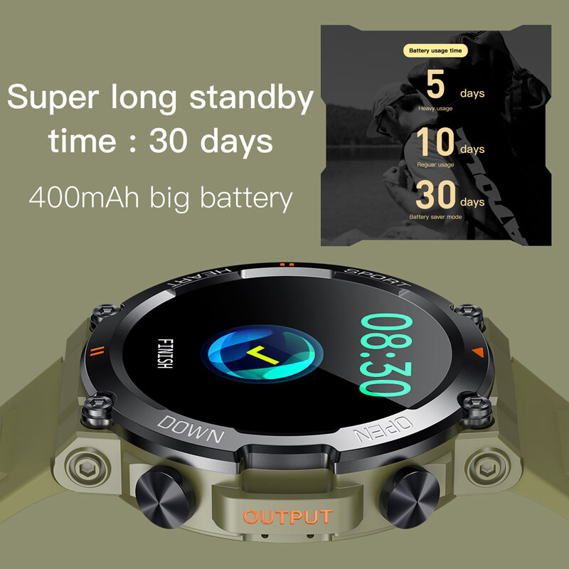 CanMixs Smart Watch Men IP68 impermeabile Bluetooth Call orologi sportivi 400mah smartwatch Health Monitor orologio da uomo sveglia