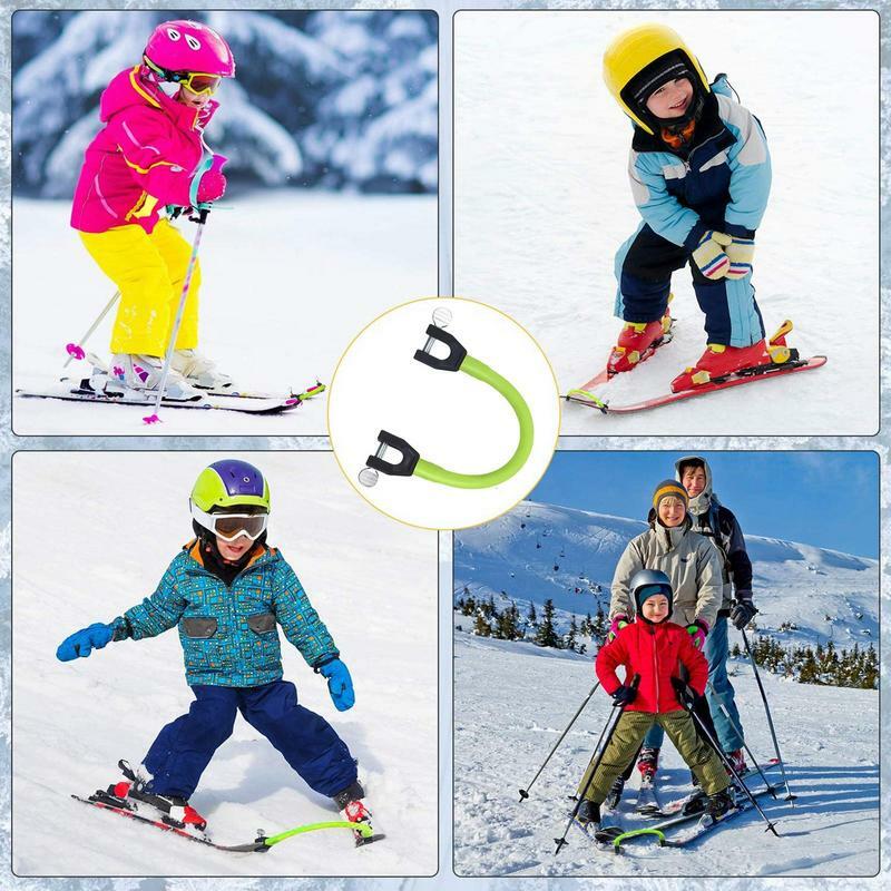 Czarny kolor prosty klin narciarski pomoc szkoleniowa trwałe złącze końcówki narciarskiej dziecko dorosły zimowy trening narciarski