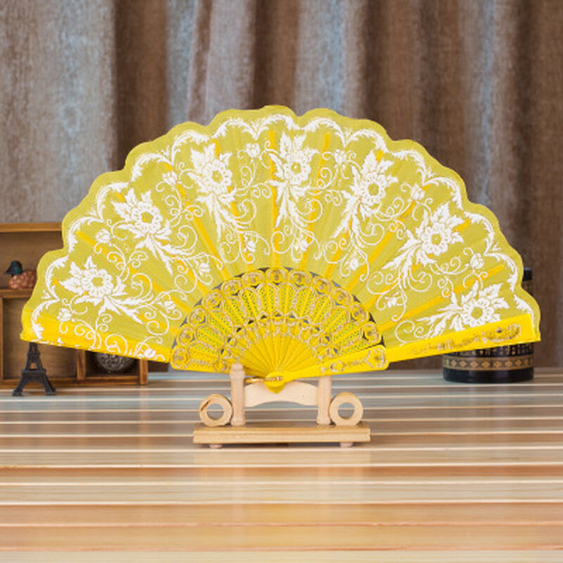 Dança chinesa Festa de casamento Laço seda Folding Hand Held Flower Fan, padrão aleatório Lembrança, novo estilo chinês, 2022