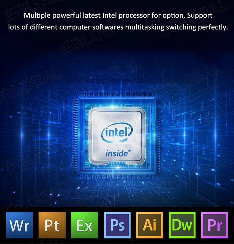 Eglobal – Mini PC windows 10, Intel i7-10510U I5-10210U, 2 x DDR4, M.2, Nuc Ultra Pocket, ordinateur de poche, Barebone, type-c, 4K, 60Hz, hdmi 2.0, DP