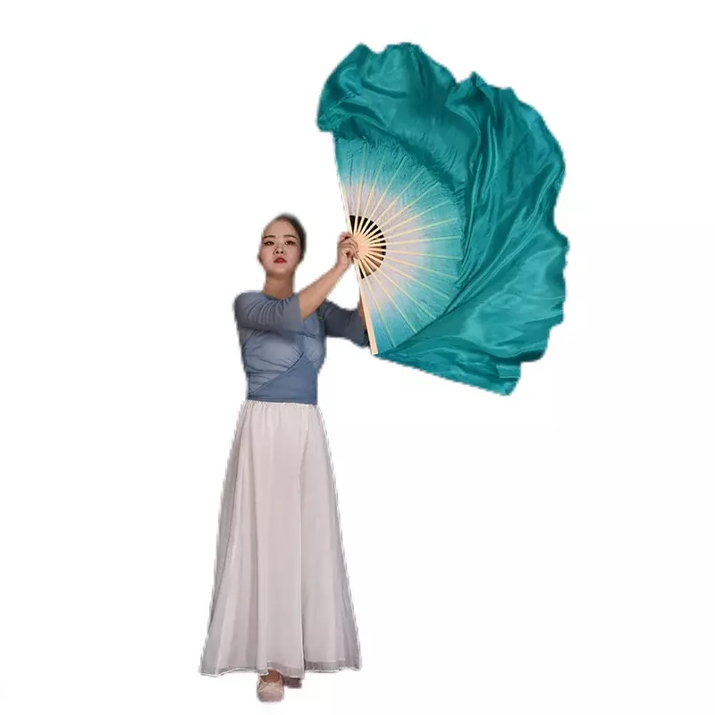 Velo di seta reale di danza del ventre personalizzato costole di bambù forti accessorio per Costume di danza del ventre Flowy Dancer Performance Show puntelli menta