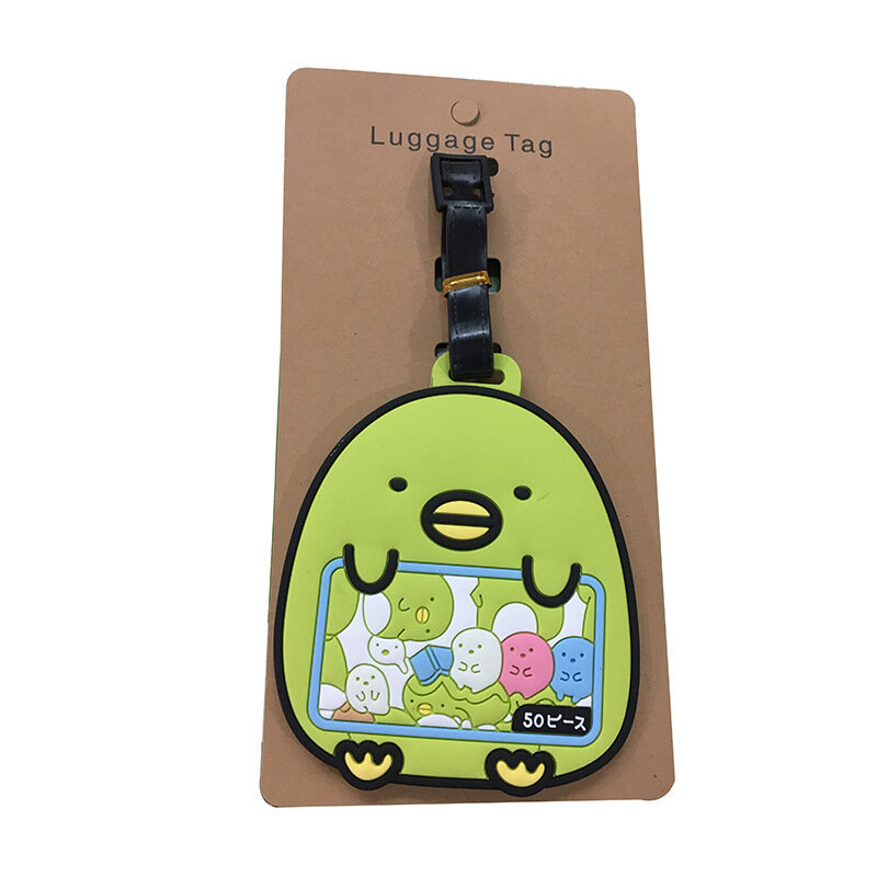 Etiqueta de equipaje de Gel de sílice, accesorios de viaje de animales pequeños japoneses, soporte de identificación de maleta, etiqueta de embarque de equipaje, alta calidad