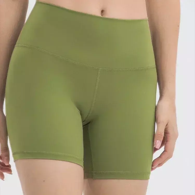 LU Align-pantalones cortos deportivos de cintura alta para mujer, Shorts transpirables de secado rápido para correr, Fitness, entrenamiento, Yoga, ciclismo, 4"