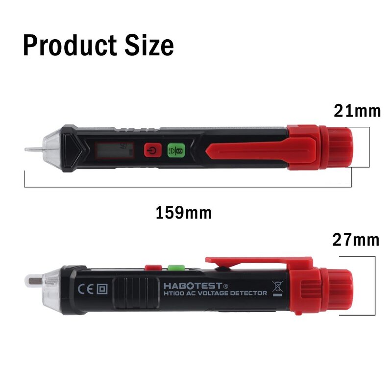 1pc HABOTEST HT100 NCV detektor bezdotykowy miernik napięcia Pen Tester 12-1000V dla prac elektrycznych