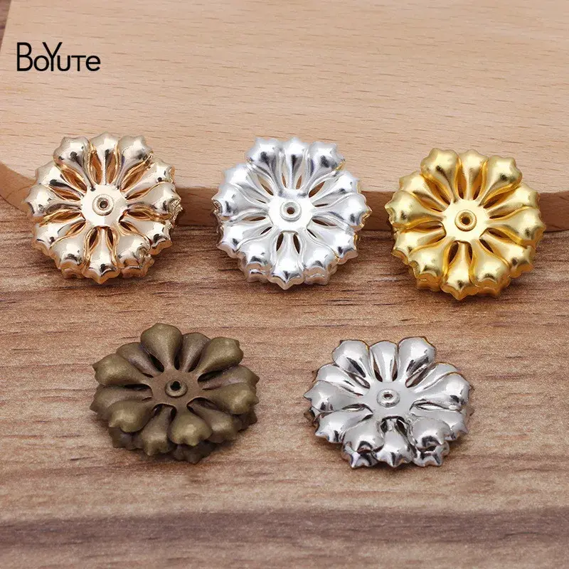 مواد زهور نحاسية معدنية من ثلاث طبقات من BoYuTe ، إكسسوارات مجوهرات تصنعها بنفسك ، 23 ، 50 ، بسعر الجملة