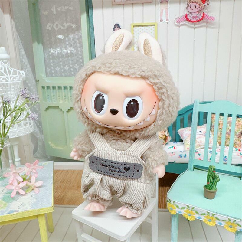17cm Cute Mini Plush Doll'S Clothes Outfit Accessories For Korea Kpop Exo Labubu Idol Dolls Hoodie Skirt Clothing DIY Girl Gift