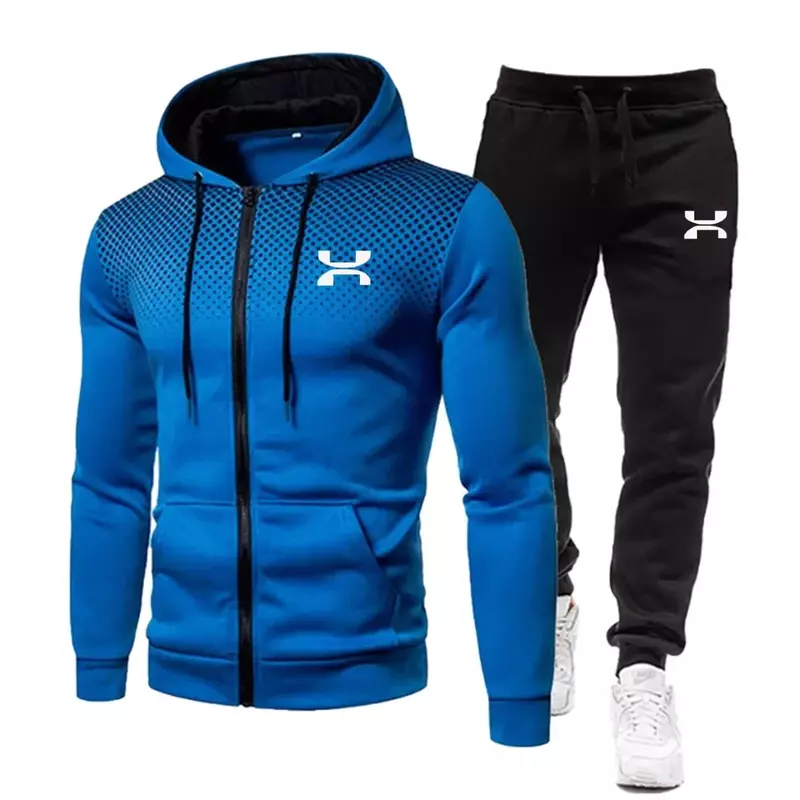 2023 modna bluza męska z kapturem odzież do ćwiczeń na siłownię męska zestaw do biegania sportowa Jogger męski dres zimowy sportowy