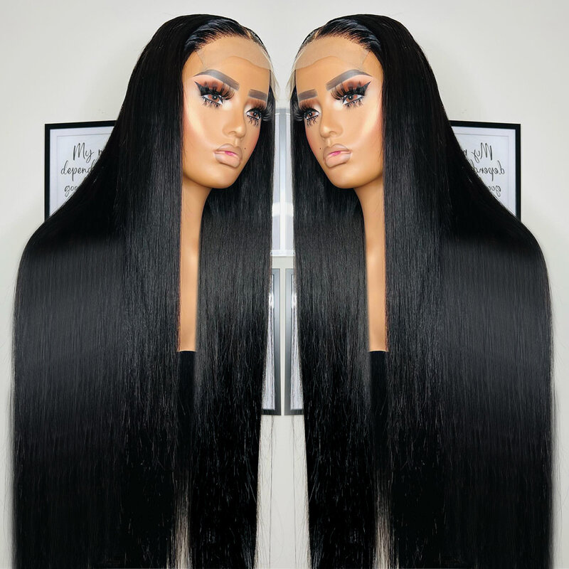 Бесклеевые HD прозрачные бразильские волосы Remy, парики для женщин, 32 дюйма, 13x4 13x6, прямые волосы из человеческих волос