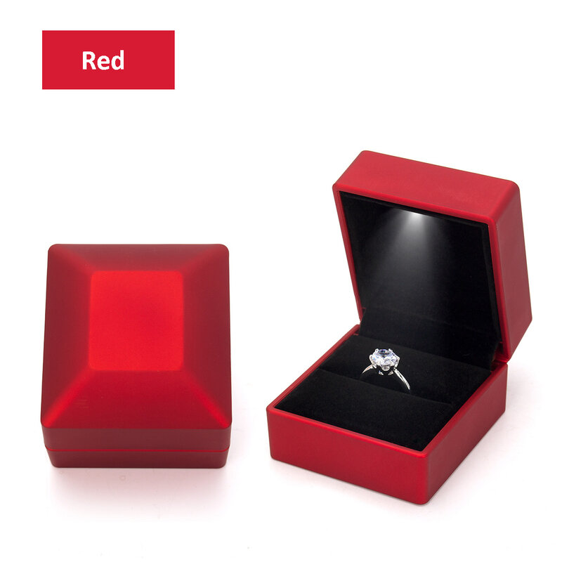 Portagioie a LED per collana ad anello espositore per anelli di fidanzamento scatole per imballaggio regalo con vetrina leggera