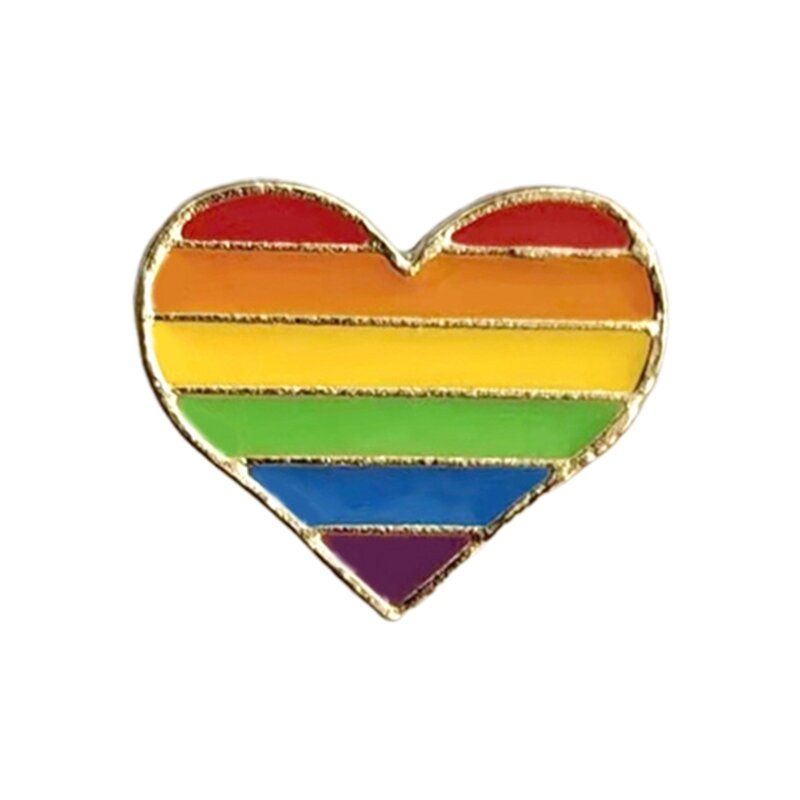 Fast Reach Rainbow Gay Pride Brooch Pins Exquisite Heart Finger Pins Badge Metal Pin Enamel Lapel Pins for Jeans Backpack Hat