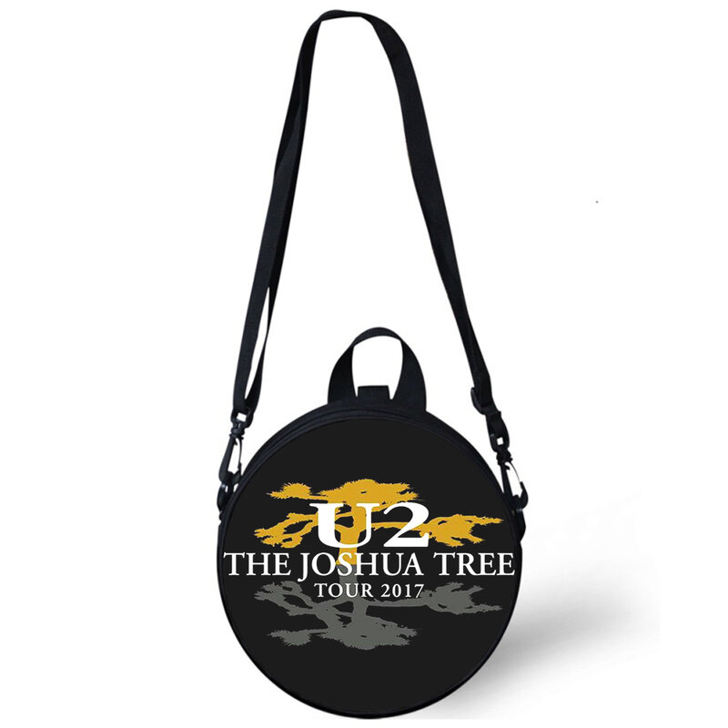U2 – sac à bandoulière imprimé 3D pour enfant et femme, Mini sacoche ronde pour l'école maternelle