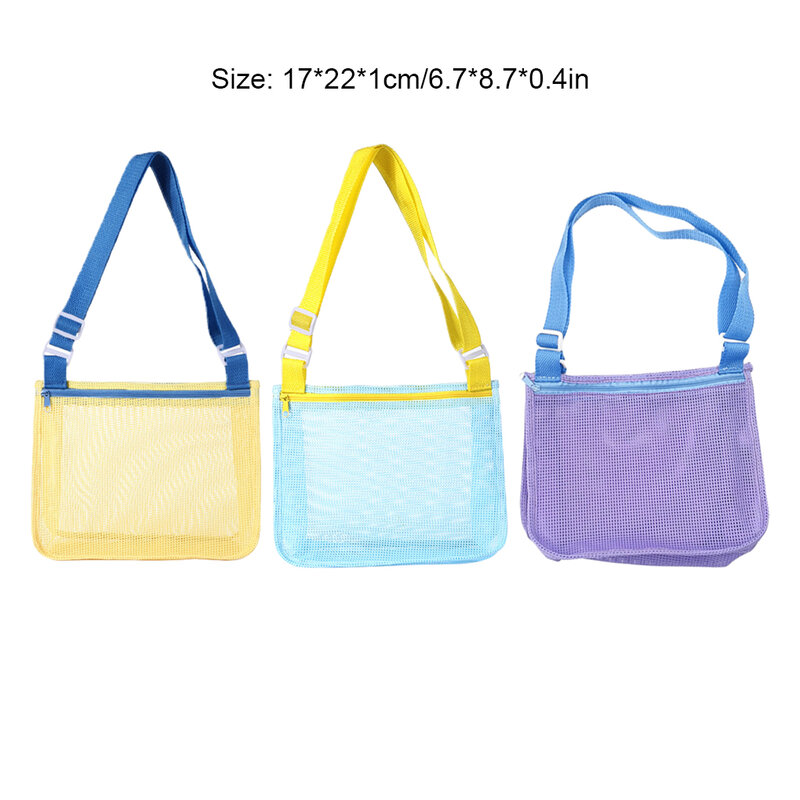 Nylon Convenient And Adjustable Shoulder Designed Beach Toy Mesh Bag Wide Application Funny Mesh Bag Kids Beach Bag