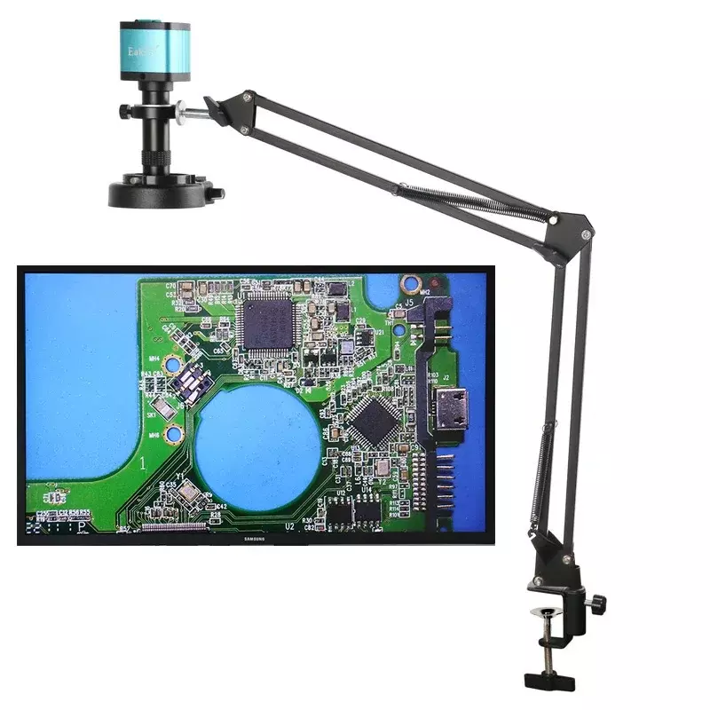 55MP 48MP 4K 1080P HDMI USB kamera mikroskop Video 1-130X lampu LED lensa C Mount jauh tanpa batas untuk akuisisi gambar Digital